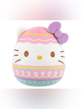 Hello Kitty Easter Egg Squishmallow with Purple Bow! 8”